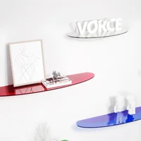 Bathroom Living Room Display Seamless Punch-free Fashion Decoration Color Acrylic Semi-circular Shelf Decoration Rack Storage 2