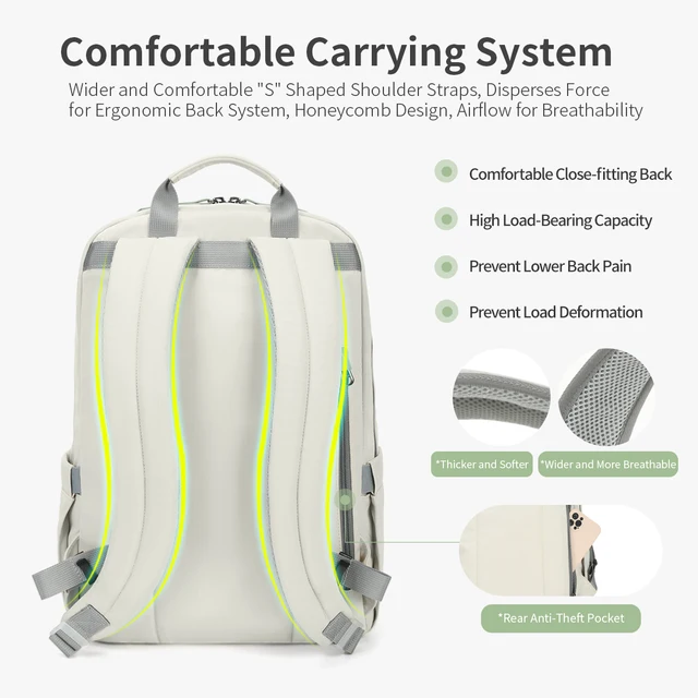 Tigernu Laptop-Rucksack für Damen, lässig, täglicher Rucksack, Diebstahlschutz, College-Notebook-Rucksäcke, Business-Tasche, Mochila 5