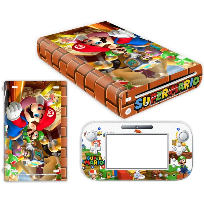 Super Luigi Mari Brothers Vinyl Cover For Nintend Wii U Console Controller Decal Game Accessories For Wii U Skin Sticker 