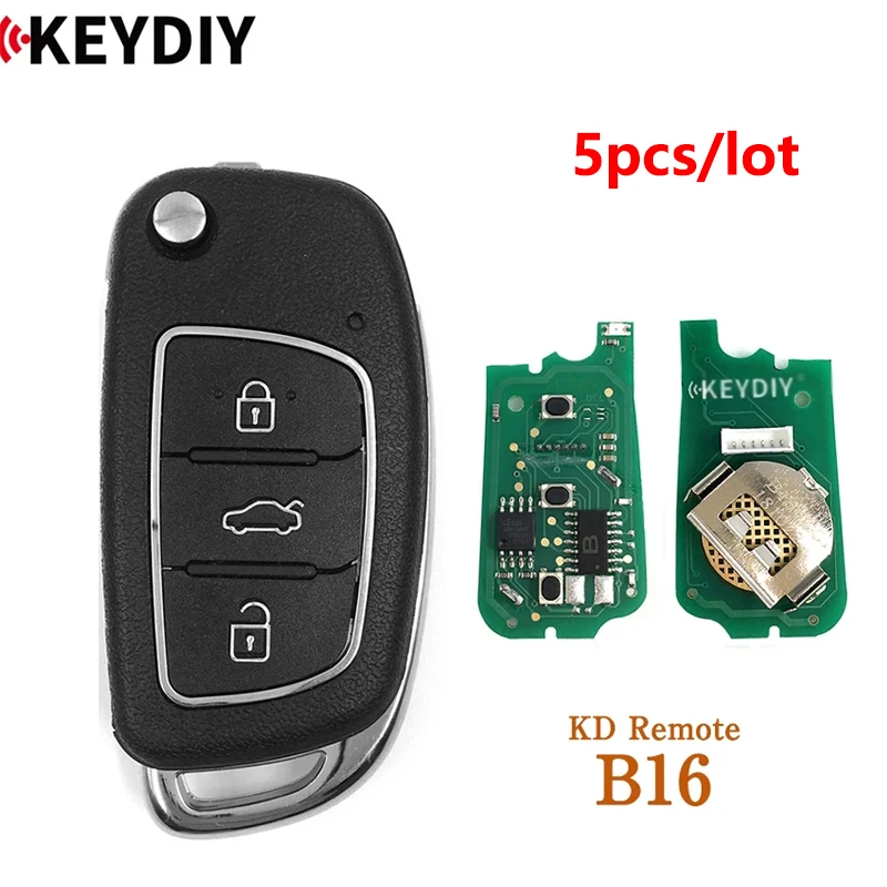 

Универсальный пульт дистанционного управления KD KEYDIY B16, 3 кнопки, Серия B, умный Автомобильный ключ для программирования KD900/MINI/Φ, 5 шт./партия