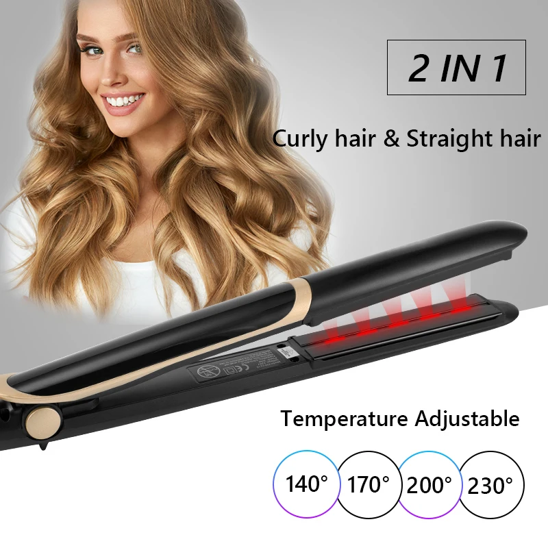 Infrared Straight Hair Iron Lcd Display Negative Ion Flat Iron Fast Straightening Hair Curler Flat Irons