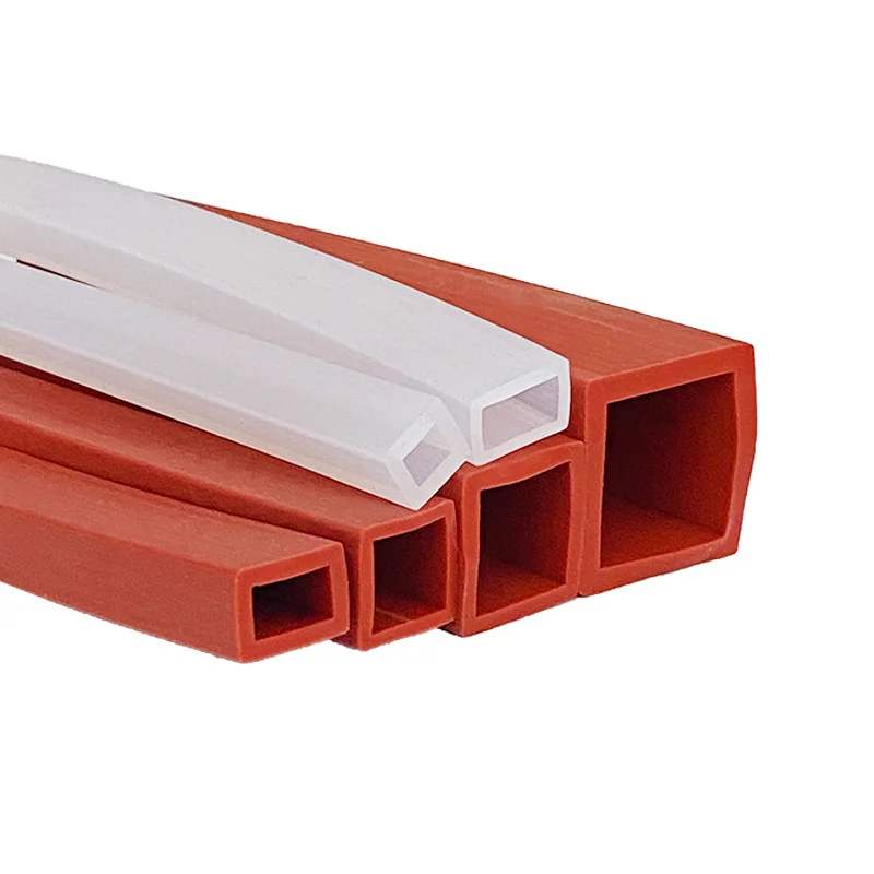 Silicone Square Tube Sleeve Hollow Squares Pipe Rubber Sealing Strip Protective Casing Rectangular High Temperature Resistant