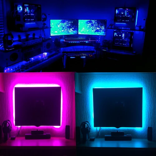 방 색상 RGB 5050 LED 스트립 조명, 음악 블루투스 TV 백라이트, 침실 장식, 크리스마스 luces LED, 1-5m, 20m, 30m 4
