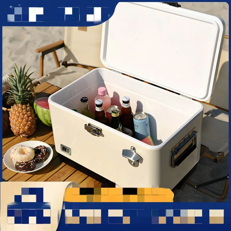 30L Retro Style Metal Bucket Incubator Portable Outdoor Camping Fishing Picnic Fresh Food Drink Insulated Cooler Ice Box 3