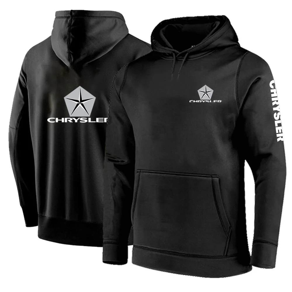 CHRYSLER 2022 Men's New Spring And Autumn Long Sleeve Cotton Hoodies Fashion Solid Color Printing Pullover High Quality Coat Top