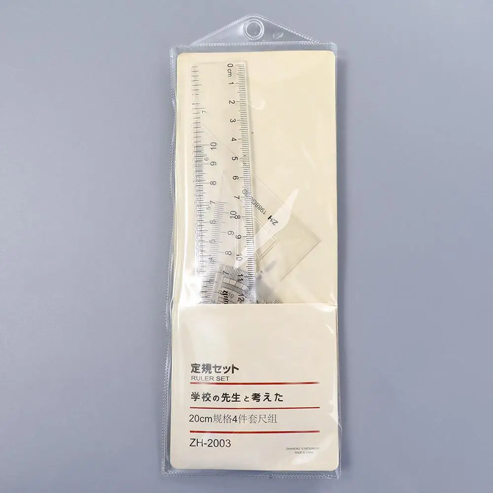 

Learning Student 15cm 18cm 20cm Transparent Simple Style Triangle Ruler Straightedge Plastic Ruler Ruler Drawing Ruler