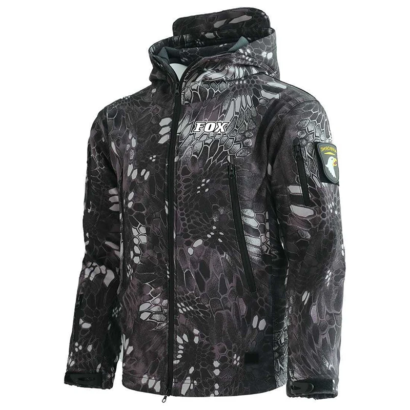 

Fox Cycling Team Winter Skin Soft Shell Rushsuit Hooded Fleece MTB Jacket Waterproof Windproof Mountaineering Warm Motocross Kit