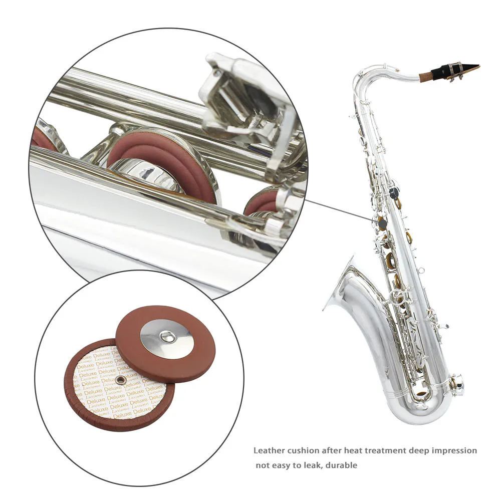 SLADE Bb Tenor Saxophone Gold Silver Professional Brass Saxophone Body Tenor Sax with Case Stand Cleaning Cloth Accessories