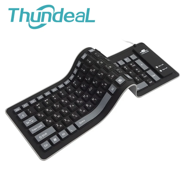 Teclado Russo com Layout de Silicone 103 Teclas Letras Interface Macio e Durável pc Desktop Laptop Usb 2.0