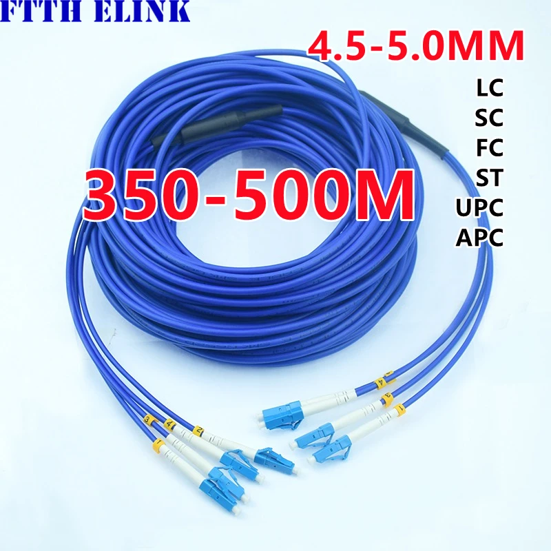 4 core Armored fiber patchcord 350-500M 4C ratproof SM SC LC FC ST Singlemode 4 fibers optical jumper cable ftth ELINK 400M450M image_0