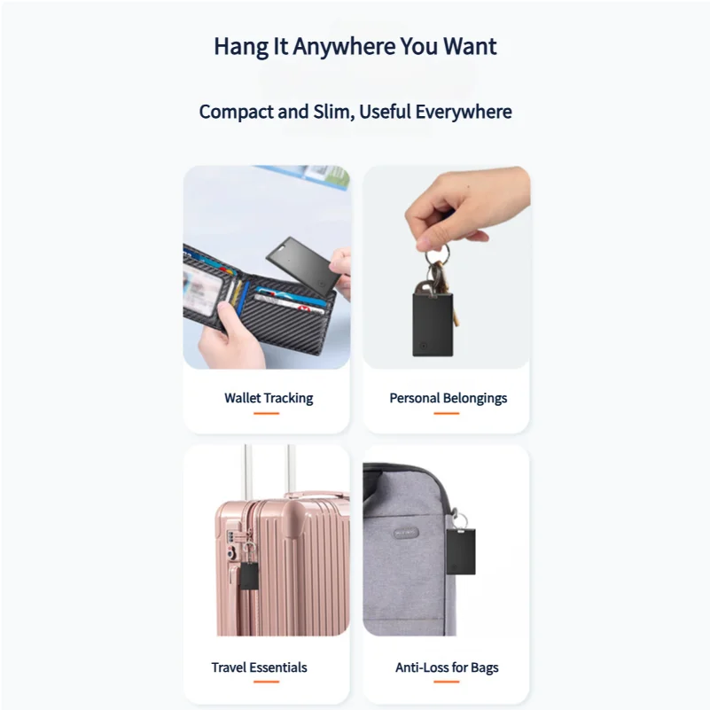 Smart GPS Tracker Waterproof Ultra-thin Card Locator Wallet Passport Anti-loss Device Mobile Keys Pet Elderly Kids for Find My