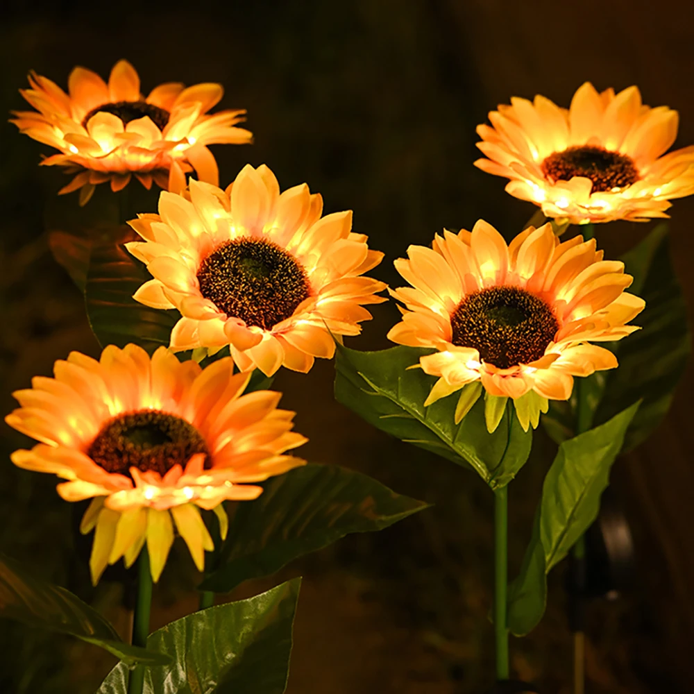 Tanie Słoneczne słoneczniki zewnętrzny ogród lampa trawnikowa IP65 wodoodporny Solar kwiaty