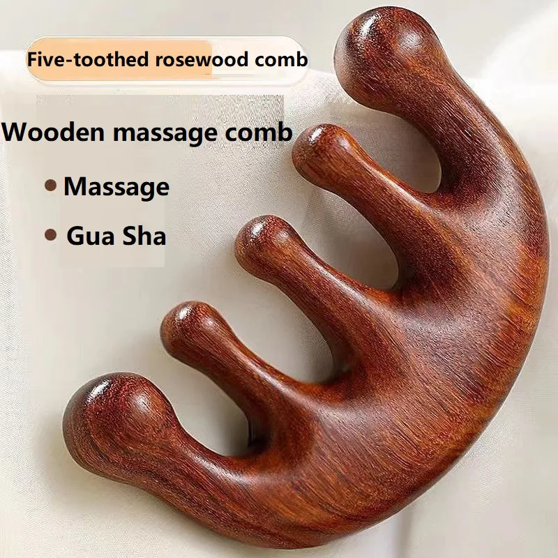 Nieuwe houten massageborstel met houten hoofdband voor oliemassage en hoofdmassage, geschikt voor het kammen van het haar, AMS01_voghion.com