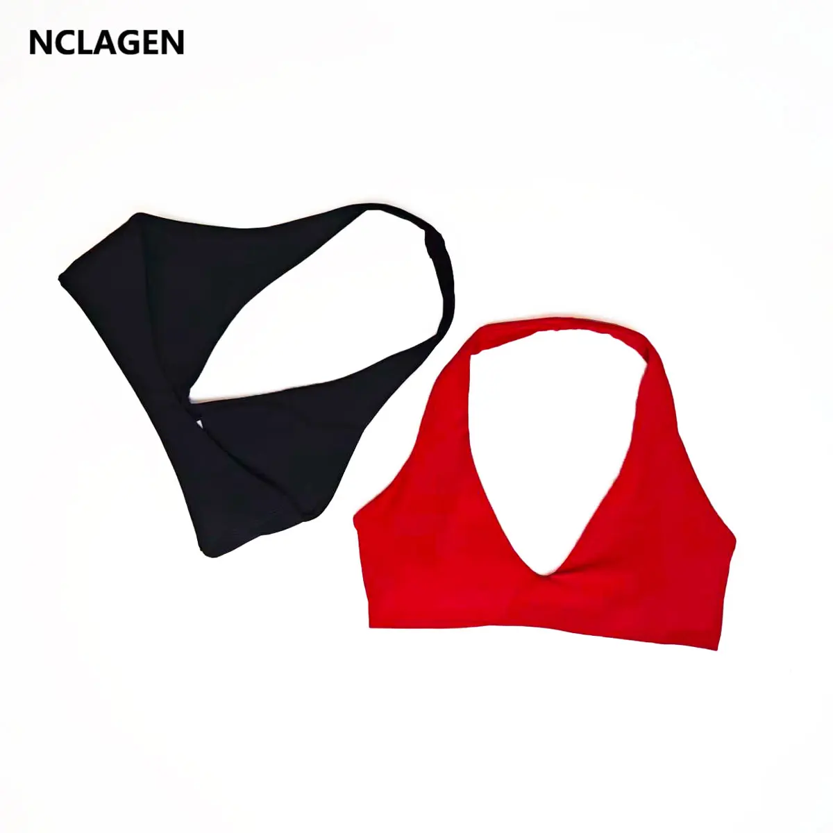 36708-74fd0c.jpg NCLAGEN Gym high support Workout underwear SoftMotion Minimal Halter Neck Bralette Women's sports bra Pilates yoga halter top - Image 1