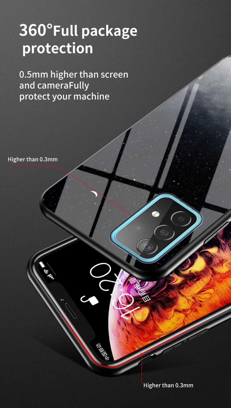 Coque en verre rigide DECLAREYAO A73 A53 pour Samsung Galaxy A33 A03S A03 Core A03, cadre en silicone fin, verre trempé_voghion.com