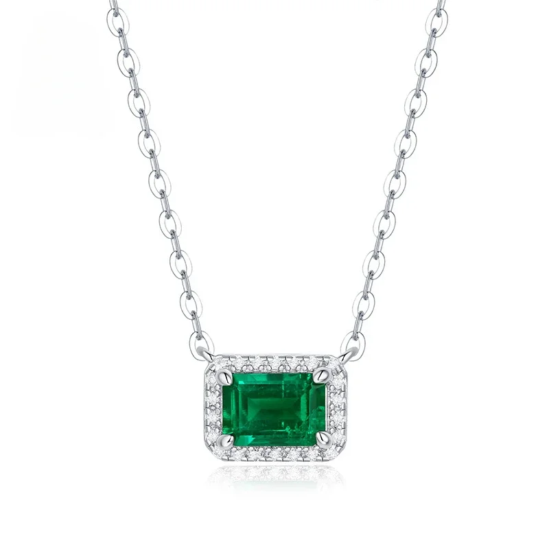 

Necklace S925 Silver Pendant Emerald Silver Necklace Jewellery Necklace