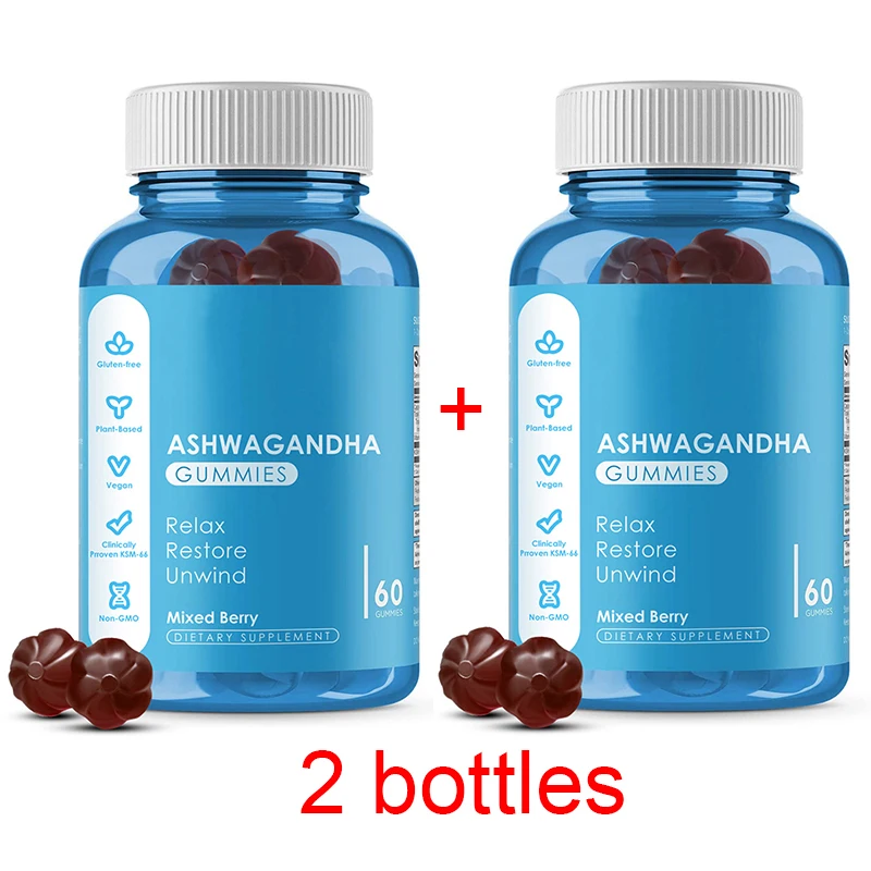 

2 Bottles Ashwagandha Indian Ginseng Non Genetically Modified Helps Improve Memory And Sleep Mood