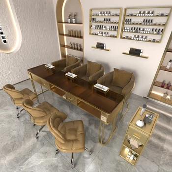 Organizzatore professionale per scrivania per unghie europeo Forniture per postazione di lavoro Sedie moderne di design per scrivania per unghie Mobili per salone per unghie Nageltisch