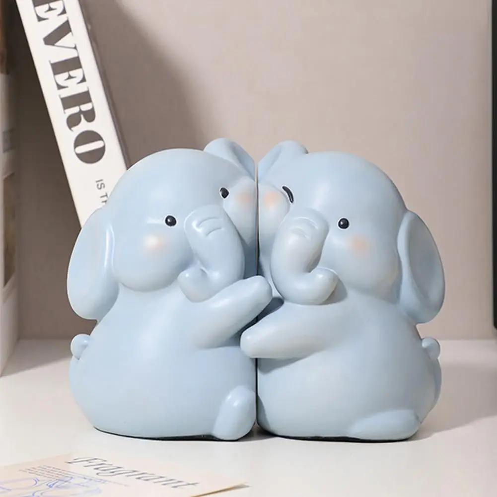 Hug Duck Bookend Cartoon Anti-slip Heavy Duty Resin Craft Home Office Desktop Book Stopper Holder Animal Ornament 1 Pair