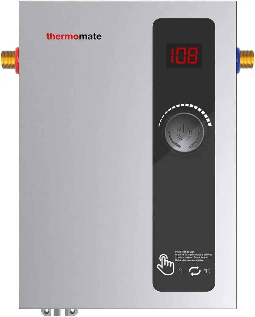 Tankless Water Heater Electric, 11kW at 240 Volt, On Demand Instant Hot Water Heater for Point of Use, Self-Modulatin