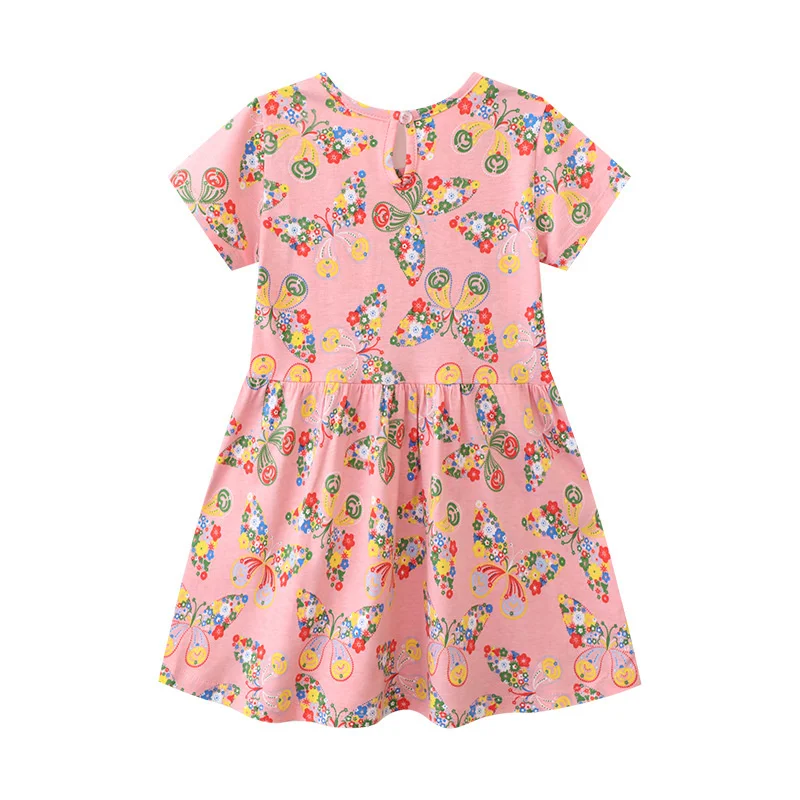 Jumping Meters 2-7T Princess Girls Dresses Butterflies Cotton Kids Clothing Summer Hot Selling Cute Toddler Baby Costume