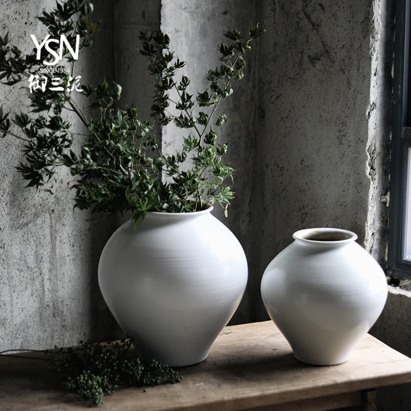 

Jingdezhen Ceramic Vase Japanese Style Quiet Ins Style Simple Flower Arrangement Decoration Decoration White Zen Pottery