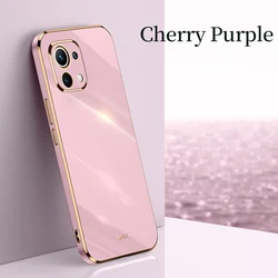 Luxury Plating Frame Phone Case - Ultra Soft Silicone Cover, Elegant Protection for mi 11i (ZB Cherry Purple)