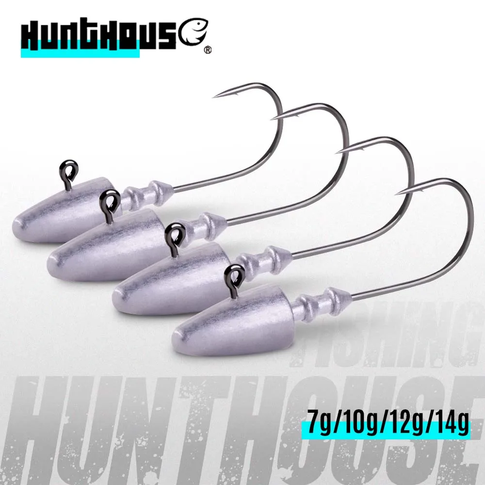 Hunt house 7g 10g 12g 14g Dart Jig Head Fishing Hook Soft Lure High Carbon Steel Fishhooks Jig Heads For Fishing Hooks Fishing hirisi fish hook coating high carbon stainless head hook jig bait fishing hooks for soft lure fishing 11 3x28mm