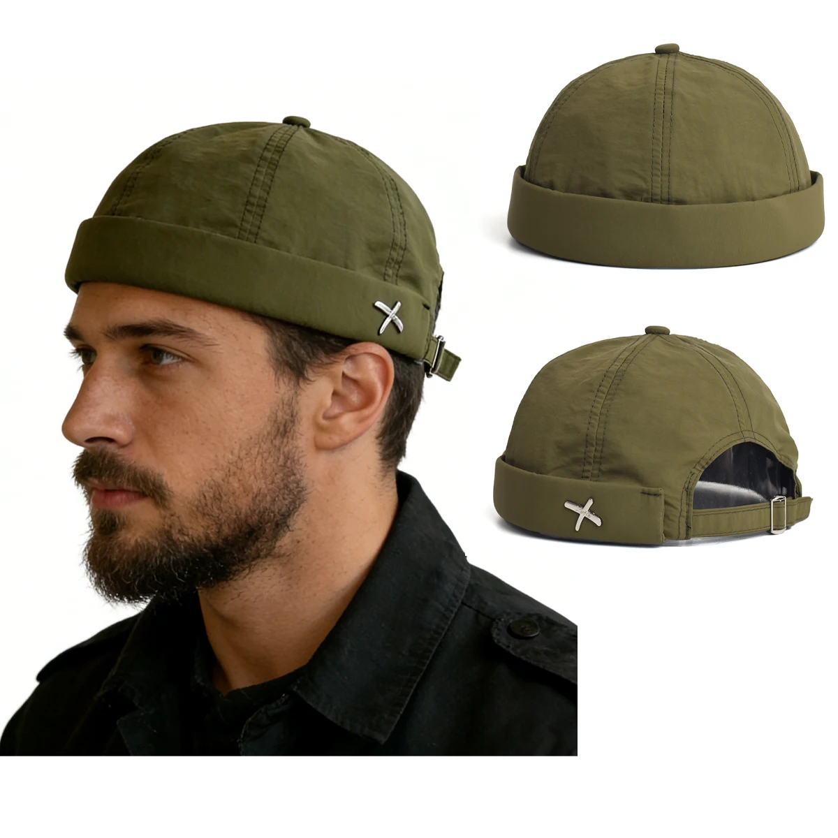 Beanie Cap For Men Brimless Docker Cap Dome Melon Skullies Cap Breathable Landlord Hat Quick Drying Mesh Hat Without Visor