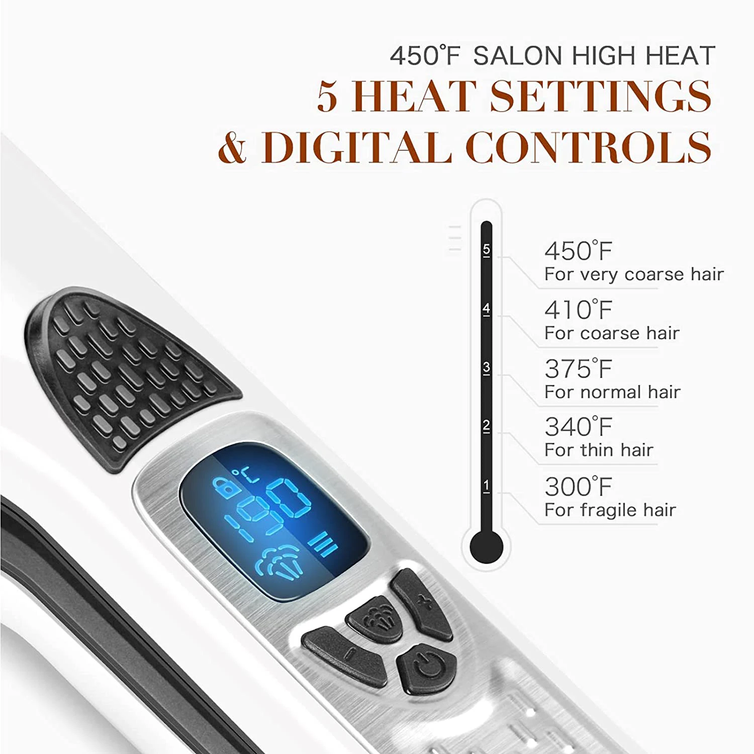 Professional Hair Straightener Heating Hot Hair Combs Dual Voltage Titanium Curling Iron Steam Flat Iron Hair Wide Plates Tools 2