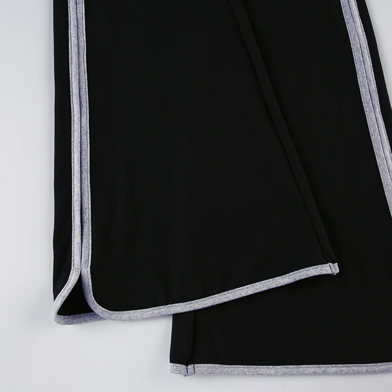 Pantalones deportivos básicos, informales, ajustados, con cintura en contraste y acampanados para mujer, estilo retro americano, ajustados y sexis.