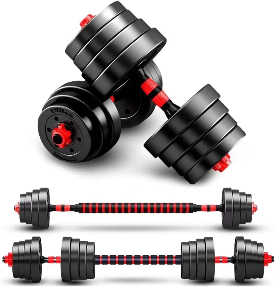 

dumbbells,fitness,workout equipment, Free Weights-Dumbbells Set of 2 Convertible To Barbell A Pair of Lightweight for Home Gym