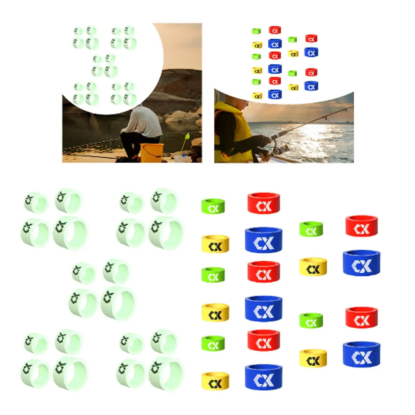 20x Silicone Rod Clip Rings Easy to Operate Professional Protector Soft Fishing Rod Protector for Outdoor Pond Sea Lake River