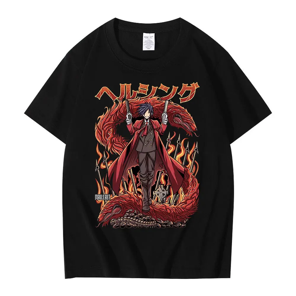 

Anime Hellsing Ultimate Alucard T-shirt Gothic Vampire Horror T Shirt Men's Women's Casual Vintage Oversized T-shirts Streetwear