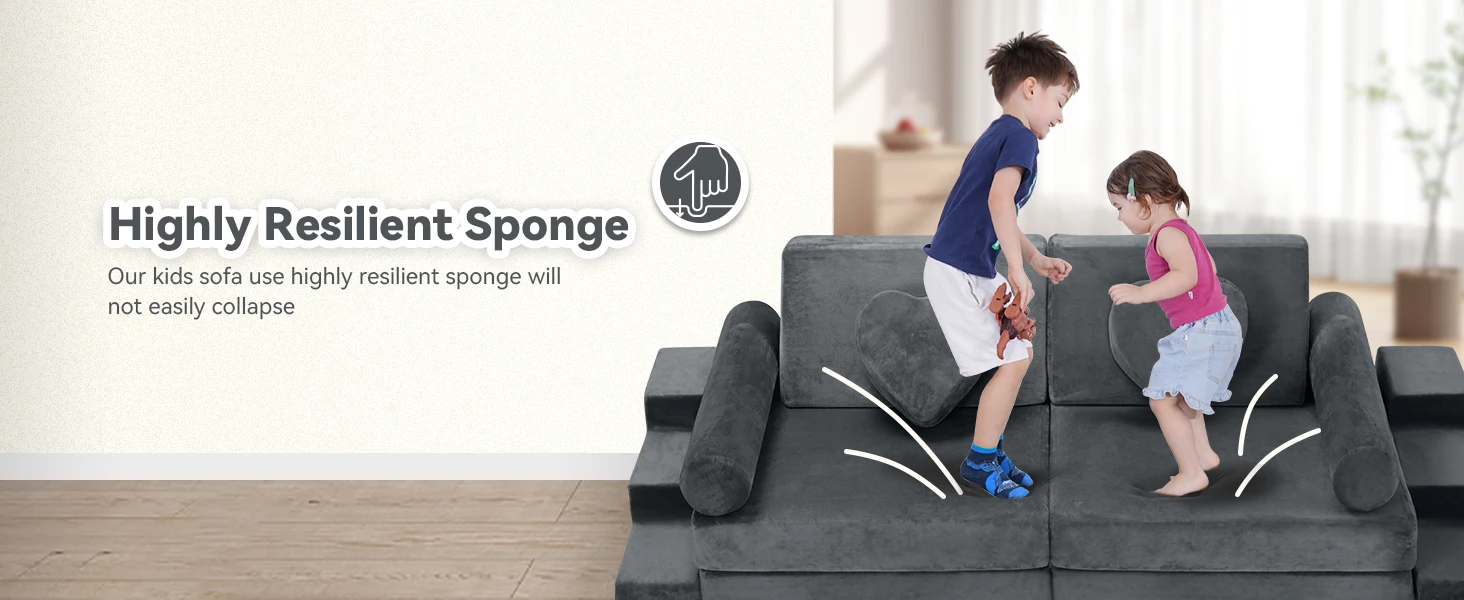 Modular Play Couch for Kids Toddler - 14PCS Kids Sofa to Boost Creativity, Boys and Girls 