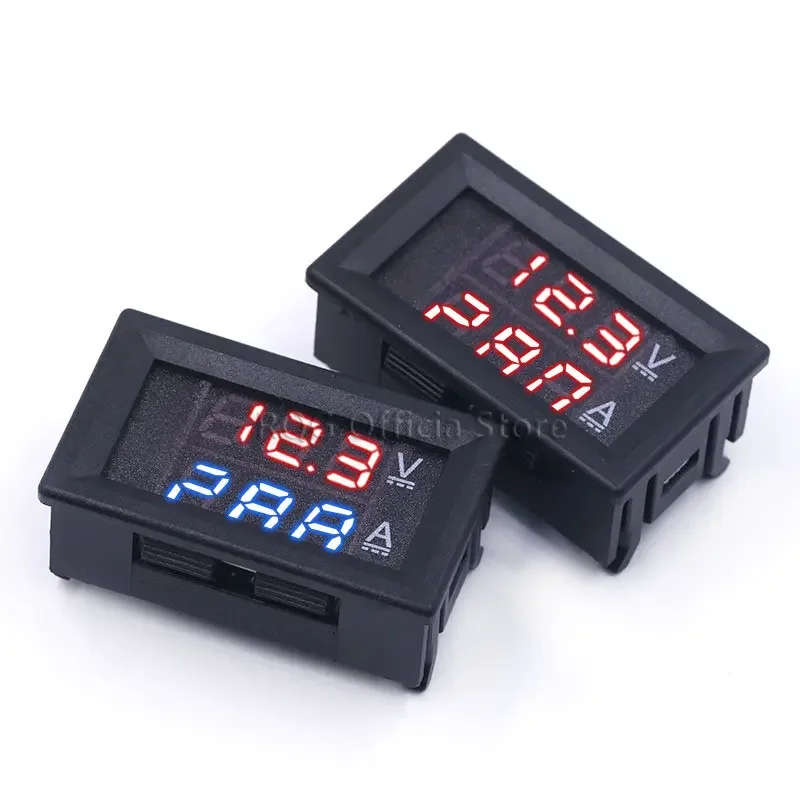DC 0-100V 10A Digital Voltmeter Ammeter Dual Display Voltage Detector Current Meter Panel Amp Volt Gauge 0.28" Red Blue LED digital voltmeter digital current meter