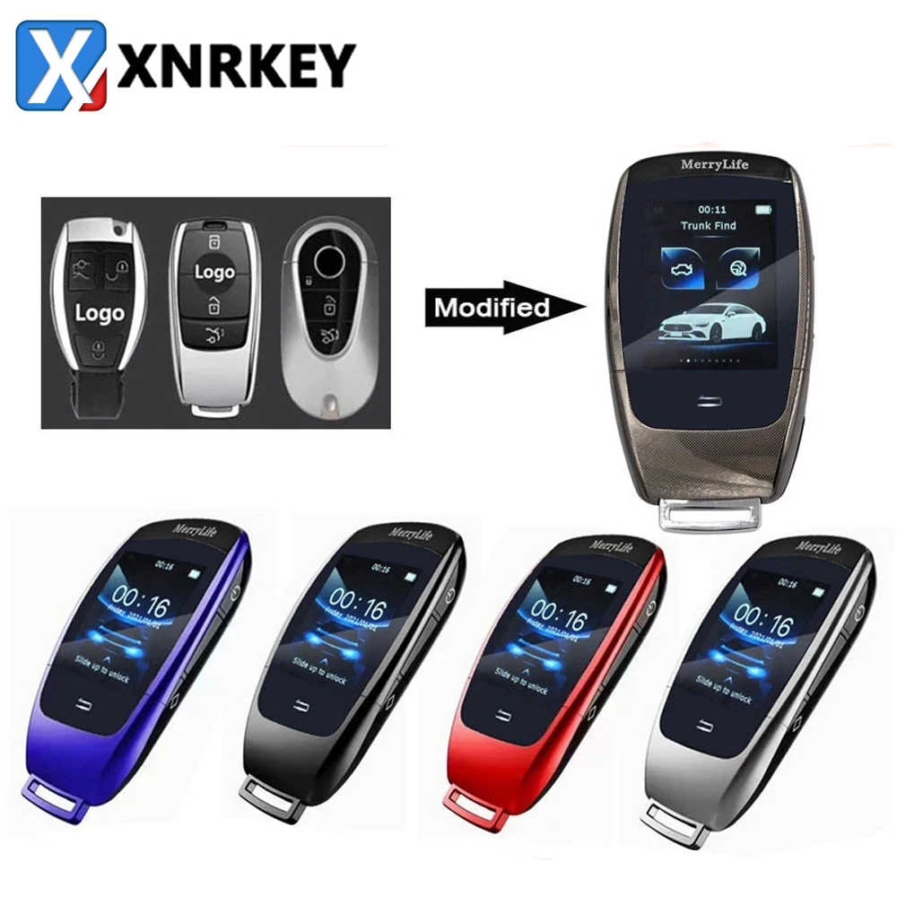 XNRKEY Modified Smart LCD Key Keyless Entry Remote Car Key TK900 with LCD Screen for Mercedes Benz Audi Ford VW BMW Remote Key for mercedes benz cls class 2014 2017 add car push start stop remote starter and keyless entry with new key mobile phone app