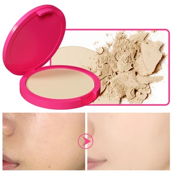 Natural Matte Pressed Powder Oil Control Brighten Whitening Face Base Foundation Compact 2