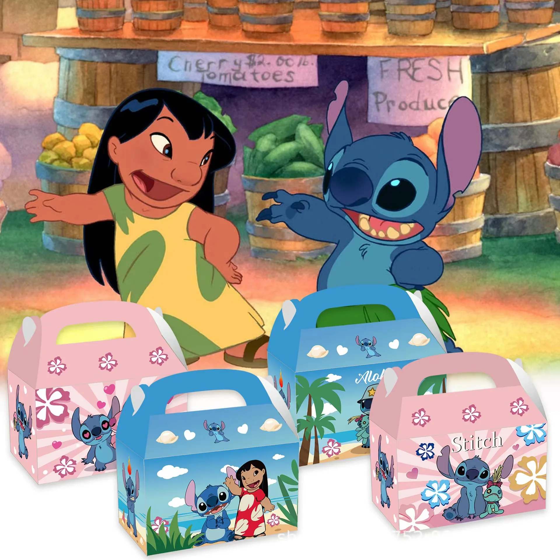 Disney-Fournitures de boîte à bonbons CAN o & Stitch pour enfants, faveurs  de fête d'anniversaire, boîte-cadeau, collation de fête préChristophe