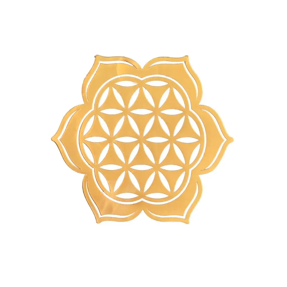 Sacred Geometry Gold Copper Metal Art Sticker for Crafting and Jewelry Making