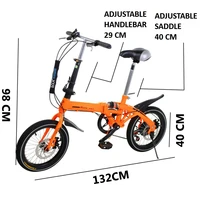 Vélo pliable, roue 16" x 2,12 Cm, transmission à 7 vitesses, vitesse réglable et variable 2