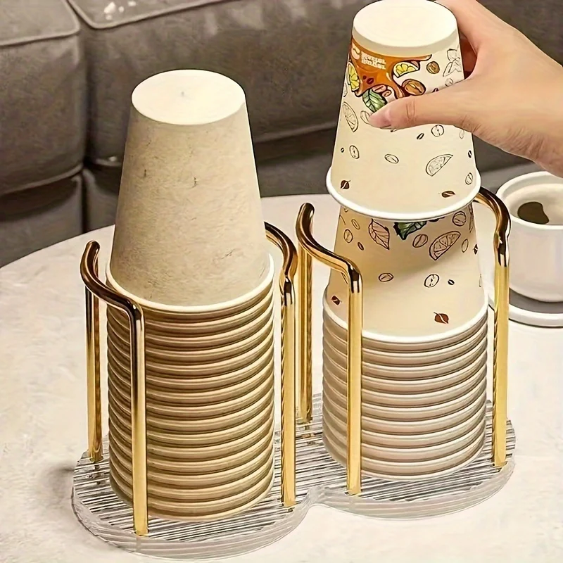 Cup Storage Holder Hot Selling Light Luxury Paper Cup Holder Disposable Cup Holder Acrylic Storage Rack Household Coffee