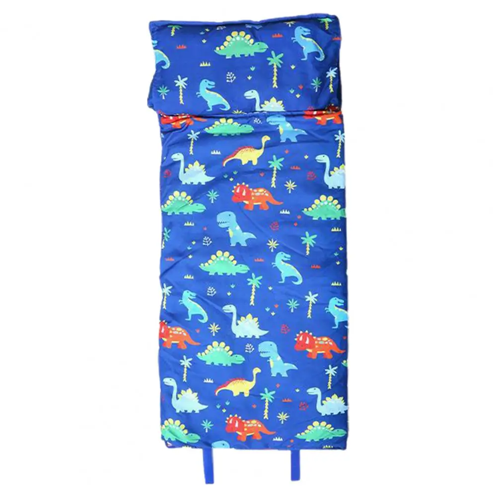 

Toddler Sleeping Bag Soft Washable Toddler Nap Mats with Removable Pillow Cartoon Print Design Sleeping Bags for Kids Preschool