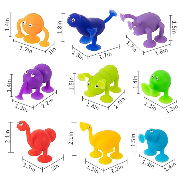 Suction Cup Building Blocks for Kids DIY Soft Silicone Building Blocks Sucker Educational Puzzle Construction Toys for Girl Boys 6