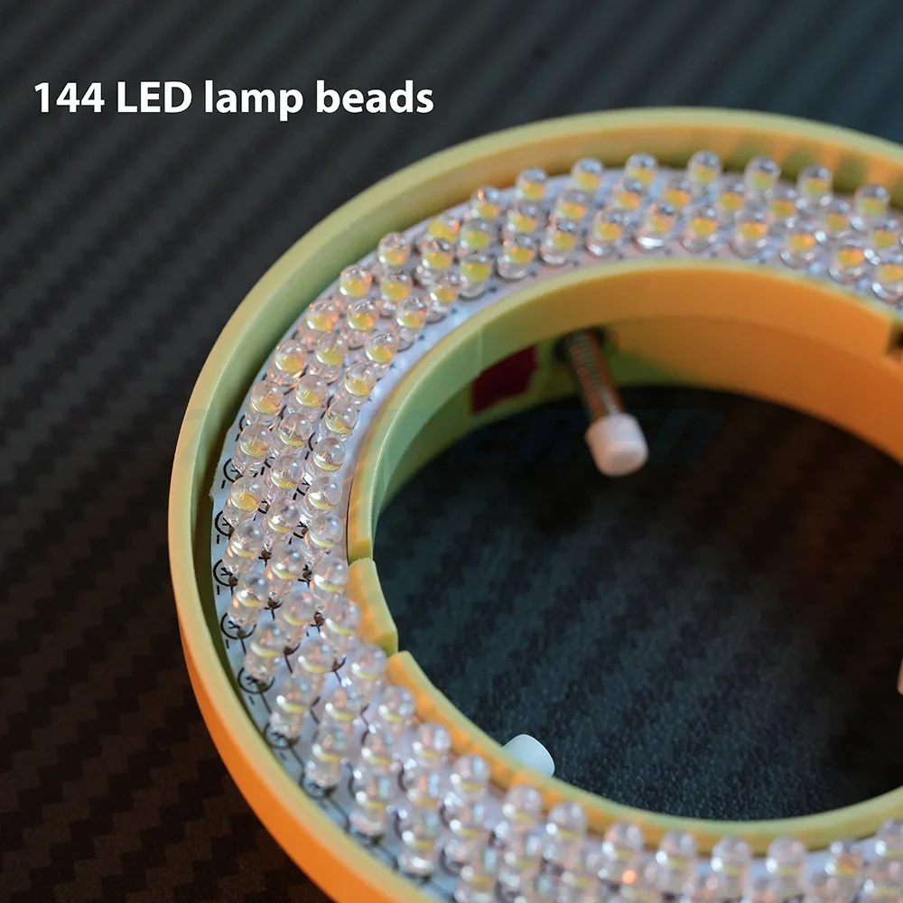 Microscope Lamp 144 LED Controllable Dimming Anti-scratch Rubber Fill Light for Microscope Soldering Repair Tools