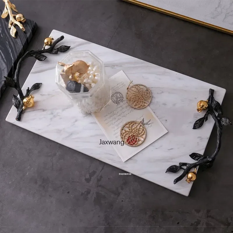 Bathroom Tray Luxury for Bathroom Nordic Marble Tray Shelf Washing Desktop Selves Storage Sink Storage Box N