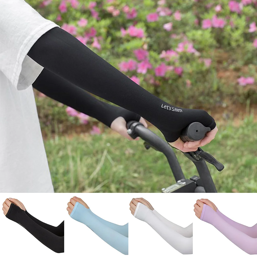 

Ice Fabric Breathable UV Protection Running Cooling Arm Sleeves Fitness Basketball Elbow Pad Sport Cycling Outdoor Protection