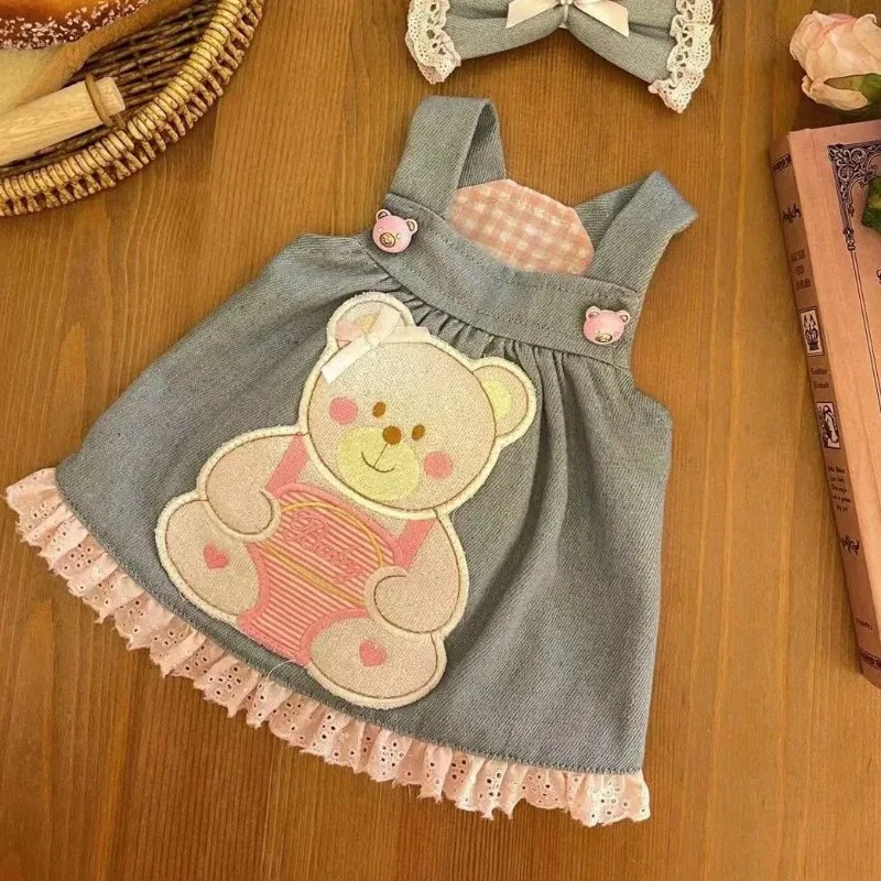 

Cut Summer Pet Dog Clothes Pet Denim Skirt Teddy Maltese Small Dogs Spring Print Bear Puppy Dresses Cooling Vest for Dog