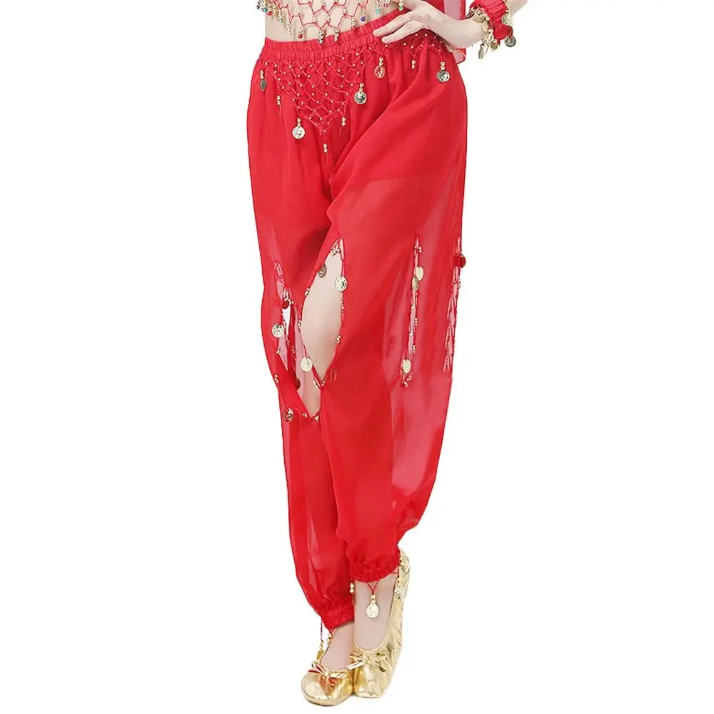 

Belly Dance Accessories Shining Chiffon Sequins Belly Dancing Pants Show Costumes Bloomers Dancing Trousers