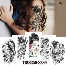 

100Pc/Set Small Whole Arm Wholesale Temporary Tattoo Sticker Waterproof Men Women Butterfly Flower Dream Catcher Art Fake Tattoo